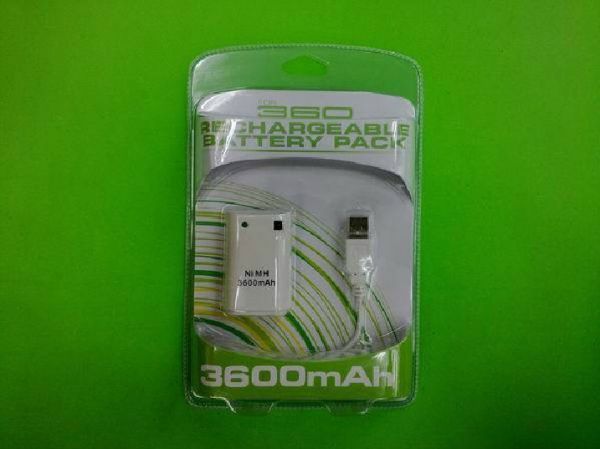 Bateria 3 Xbox360 3600mAh recarregável USB + cabo