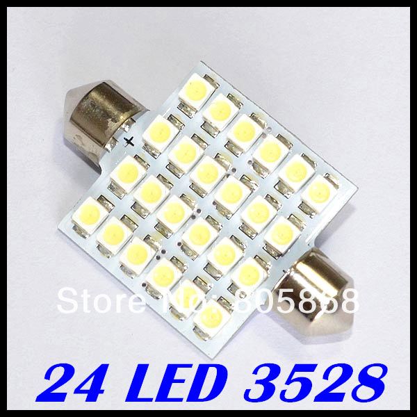 Atacado 10pcs Lâmpada de Led Automotiva 24Led´s Super Branco
