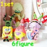 Turma do Bob Esponja com 6 personagens