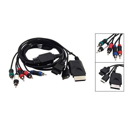 4-em-um cabo de vídeo componente YPbPr para PS2 / 3 Wii 360