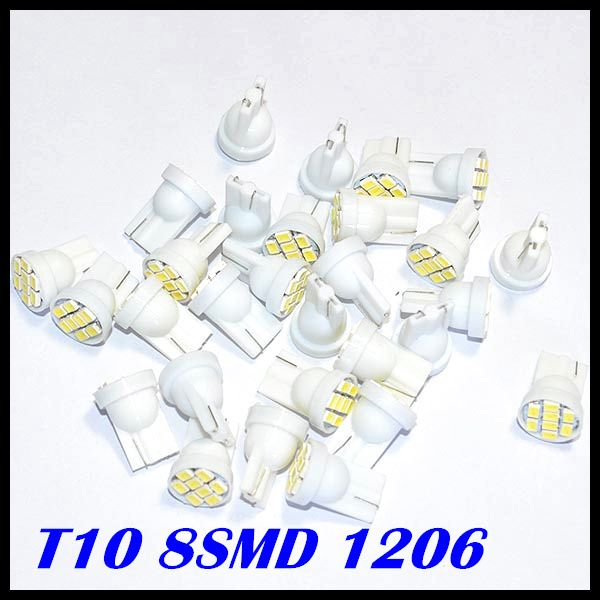 Atacado 500pcs Lâmpada de Led Automotiva 8 Led´s 1206/3020