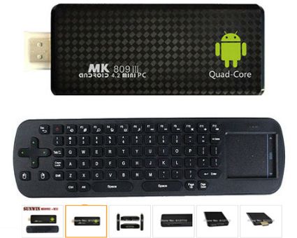 Mini Pc TV Android 4.2 Quad Core 1.8GHz 2GB RAM 8GB ROM Wi-F