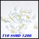 Atacado 500pcs Lâmpada de Led Automotiva 8 Led´s 1206/3020